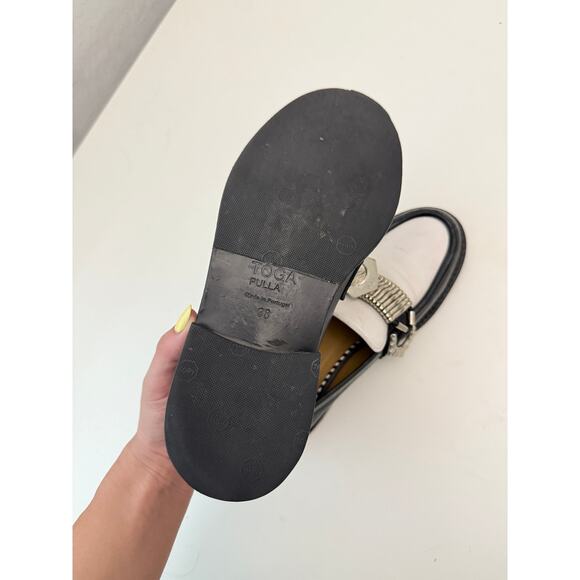 Toga Pulla leather loafers with silver buckles - size 38 - Picture 4 of 6